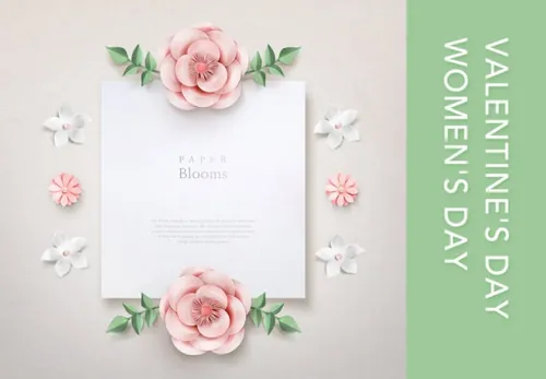 女人节情人节唯美鲜花元素Valentine\'s Day Women\'s Day