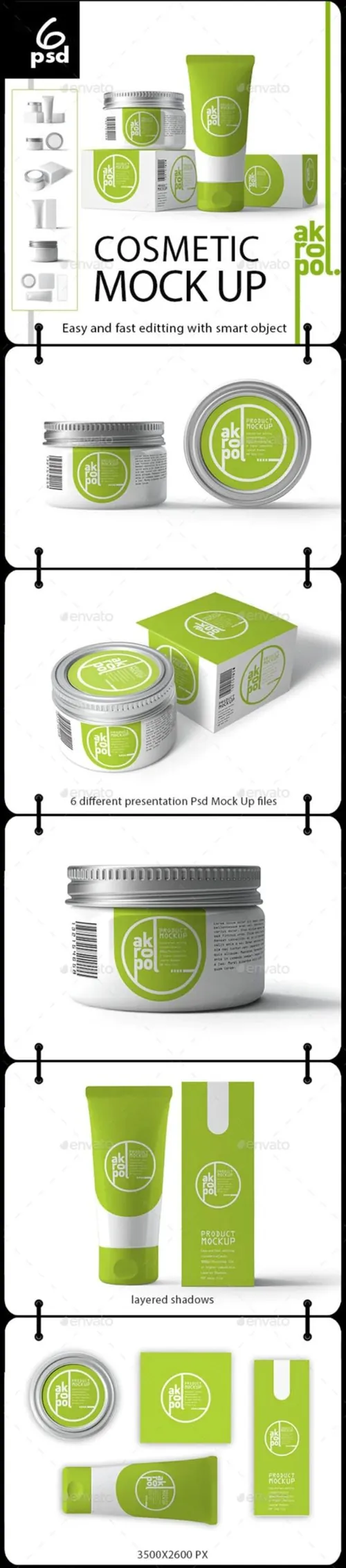 美容化妆品套装样机模板Cosmetic Mock Up