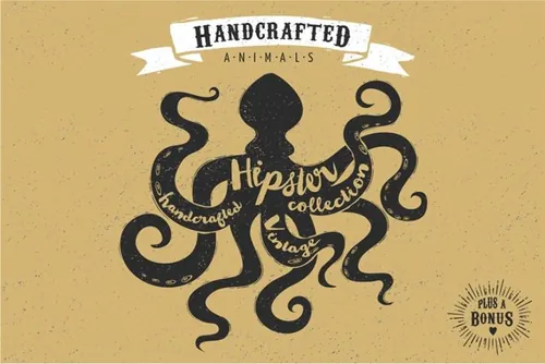 经典手绘动物插画 Vintage hand drawn animals set