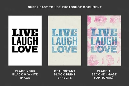 木纹印刷效果图层样式设计素材WoodBlock-Printi