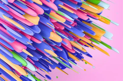 抽象粉红少女系霓虹灯画笔膏体颜料插画背景素材 Colorfu