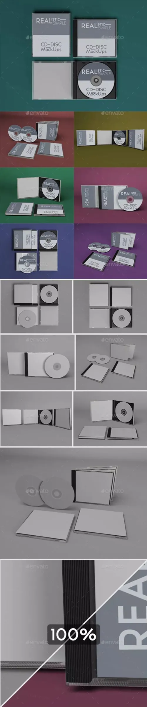 逼真的经典音乐CD光盘样机Mock-Ups