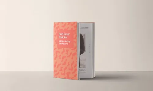 A5尺寸书籍模型PSD贴图模板Psd A5 Hardcover Book