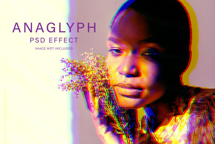 复古故障艺术颜色错位图片特效处理滤镜PS置换模板素材 Col