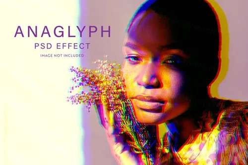 复古故障艺术颜色错位图片特效处理滤镜PS置换模板素材 Col