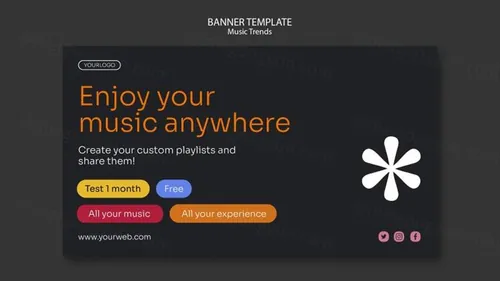 艺术家音乐流媒体Ins新媒体推广海报PSD模板 Music streaming platform template