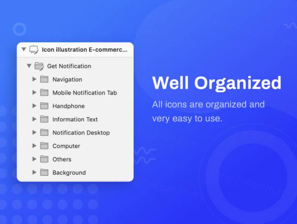 蓝色物流图标说明Ordergan icon illustratio