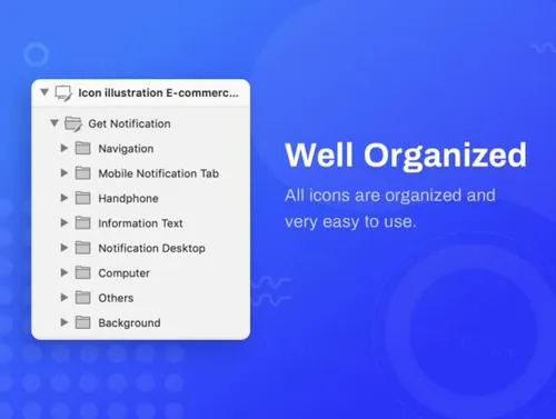 蓝色物流图标说明Ordergan icon illustratio