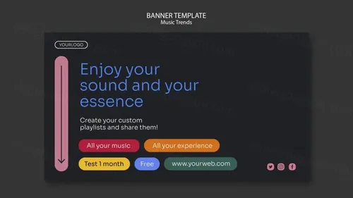 艺术家音乐流媒体Ins新媒体推广海报PSD模板 Music streaming platform template