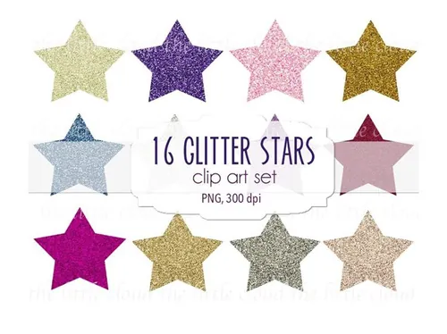 闪光星星剪贴画 Glitter start clip art