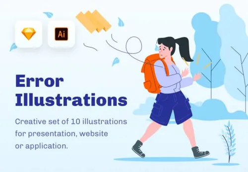 10个404错误页面空状态缺省页Web插画素材 ERROR - Emptysta