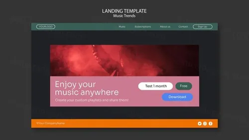 艺术家音乐流媒体Ins新媒体推广海报PSD模板 Music streaming platform template