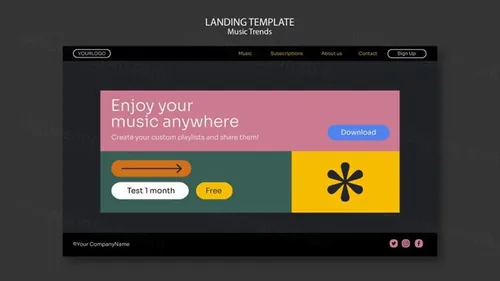 艺术家音乐流媒体Ins新媒体推广海报PSD模板 Music streaming platform template