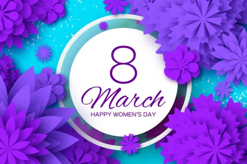 紫罗兰剪纸花折纸卉贺卡三八妇女节母亲节快乐海报矢量素材