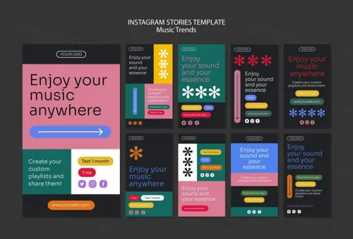 艺术家音乐流媒体Ins新媒体推广海报PSD模板 Music streaming platform template