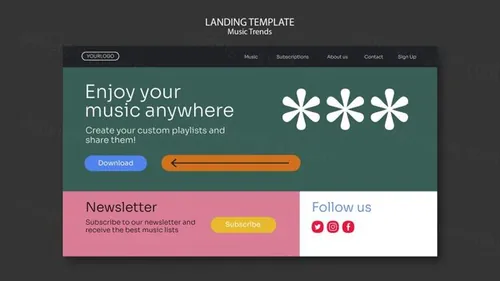 艺术家音乐流媒体Ins新媒体推广海报PSD模板 Music streaming platform template