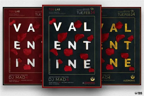 情人节主题活动传单海报模板 Valentines-Day-Flyer-Template-V10