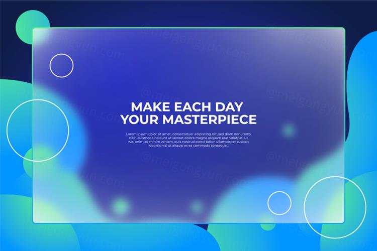 荧光绿渐变透明毛玻璃EPS矢量海报banner设计素材