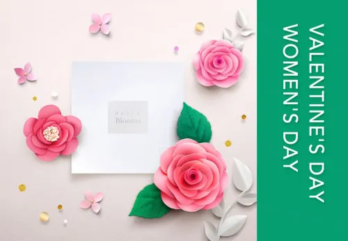 女人节情人节唯美鲜花元素Valentine\'s Day Women\'s Day