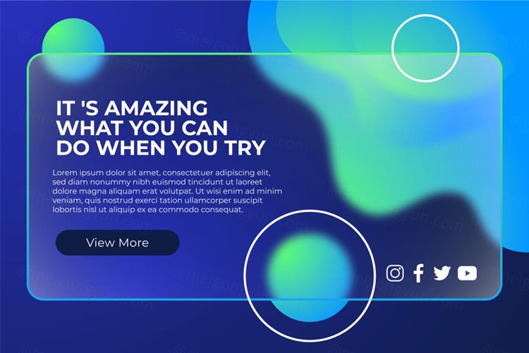 荧光绿渐变透明毛玻璃EPS矢量海报banner设计素材