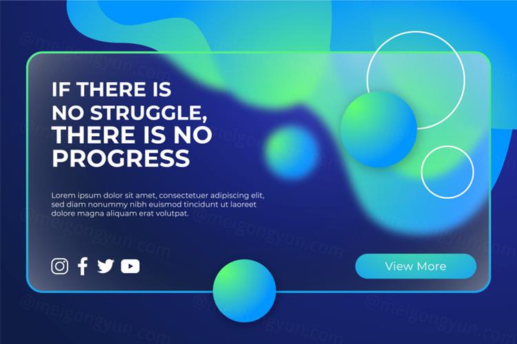 荧光绿渐变透明毛玻璃EPS矢量海报banner设计素材