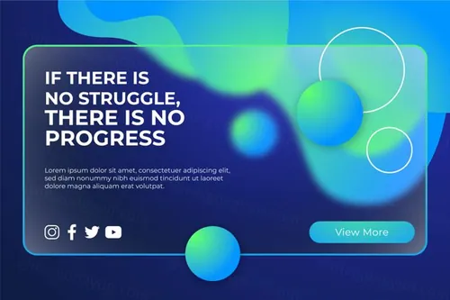 荧光绿渐变透明毛玻璃EPS矢量海报banner设计素材