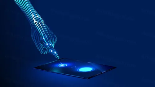 触控平板电脑iPad技术传感器抽象概念插画素材