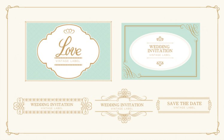 浪漫温馨婚礼请柬边框样式合辑3