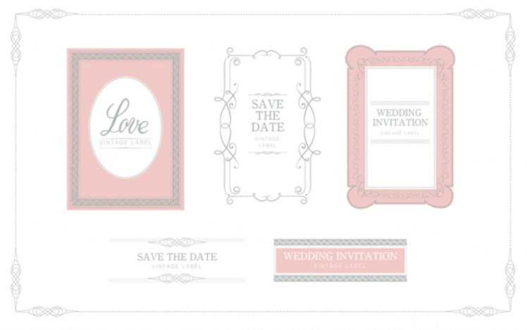 浪漫温馨婚礼请柬边框样式合辑13