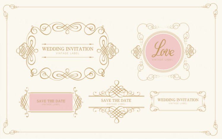 浪漫温馨婚礼请柬边框样式合辑11