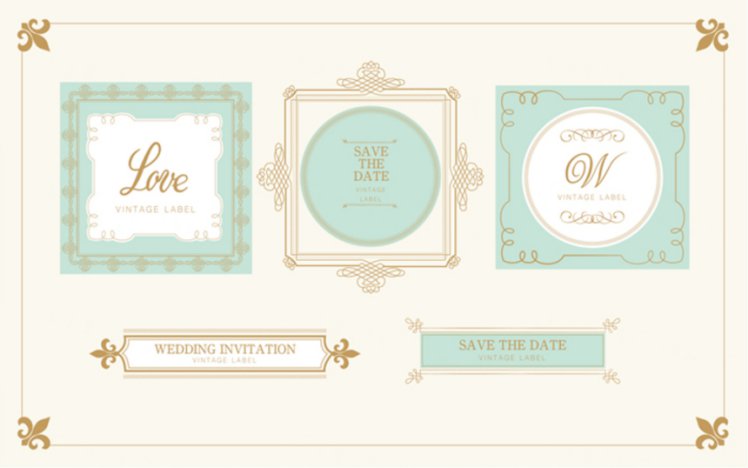 浪漫温馨婚礼请柬边框样式合辑9