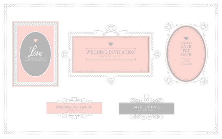 浪漫温馨婚礼请柬边框样式合辑6