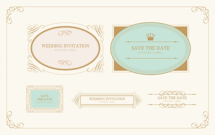 浪漫温馨婚礼请柬边框样式合辑5