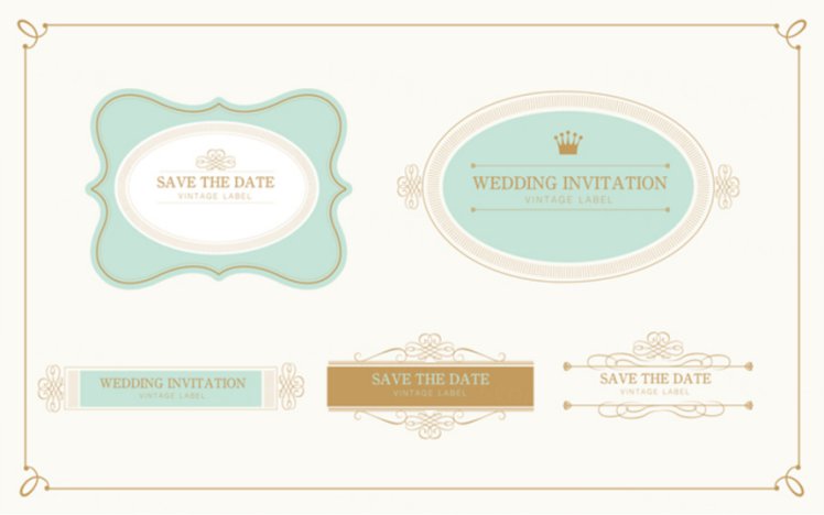 浪漫温馨婚礼请柬边框样式合辑1