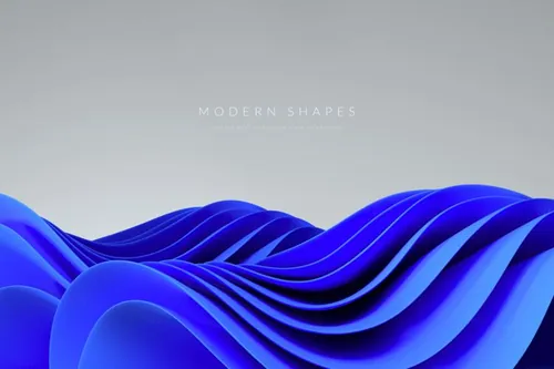 高质量极简主义现代抽象波浪形状背景素材 Modern Wavy Shapes On A Black Background