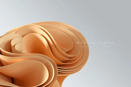 高质量极简主义现代抽象波浪形状背景素材 Modern Wavy Shapes On A Black Background