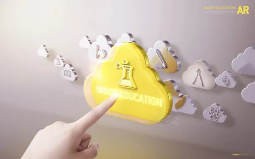 智能教育AR/VR虚拟现实在线培训概念宣传海报PSD模板