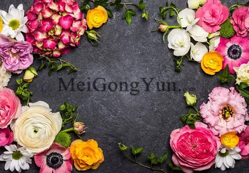 春季美丽花卉边框高清背景Spring Beautiful Floral