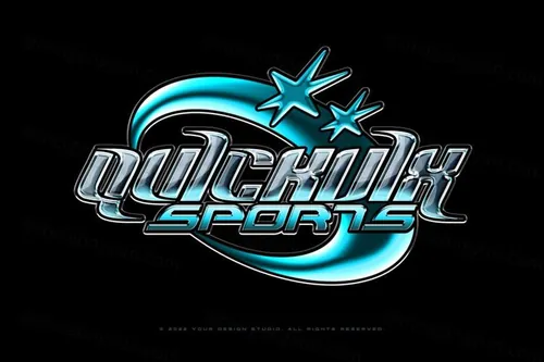 Y2K千禧风复古风潮金属字体LOGO特效PSD模板 Y2K