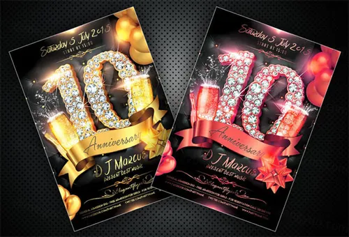 Anniversary Flyer PSD Template + Facebook Cover