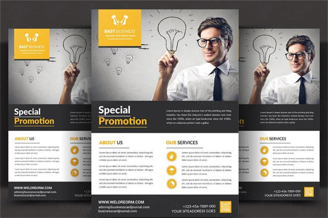 公司业务传单模板广告模板 Corporate Business Flyer Template