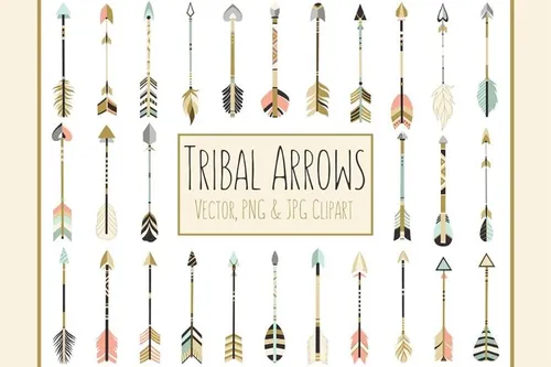 部落箭头矢量剪贴画 28 Tribal Arrows Vector Clipart
