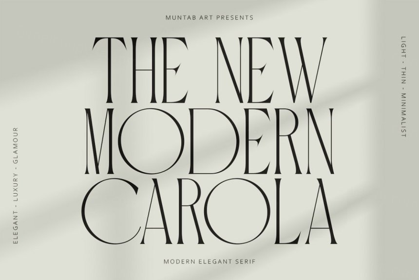 现代优雅经典别致女性美学英文衬线字体 Carola | Modern Serif