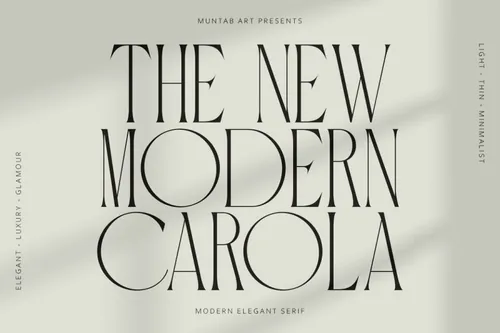 现代优雅经典别致女性美学英文衬线字体 Carola | Modern Serif