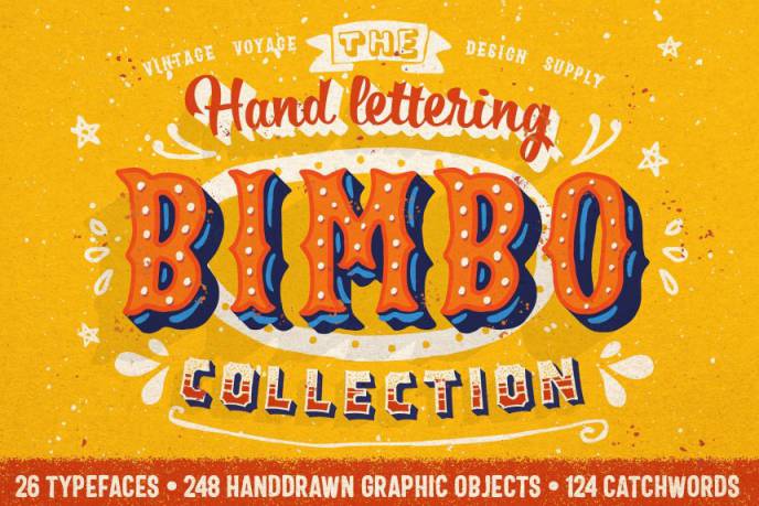 手绘设计字体 BIMBO  Hand Lettering Collection