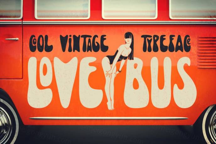 可爱的个性字体 Lovebus Typeface  Bonus