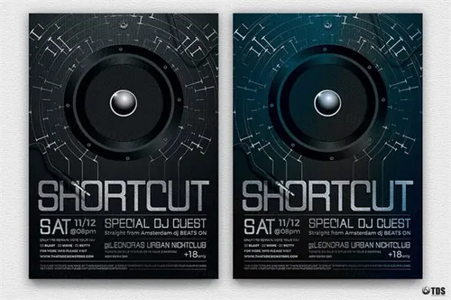 音乐DJ聚会传单模板 Shortcut-Flyer-Template