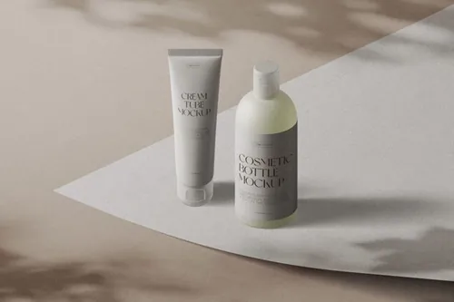 化妆品软管瓶子包装设计提案样机模板 Scene Cosmetic Tube Bottle Mockups