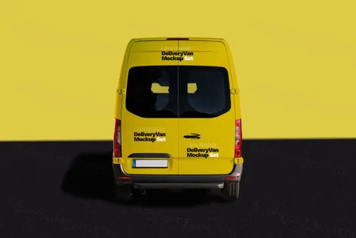 箱式汽车车身贴图展示模版 Ultra Realistic Delivery Van Mockup Set