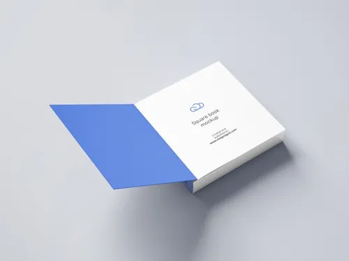 方形书籍内页目录设计提案贴图展示样机模版 Square book mockup